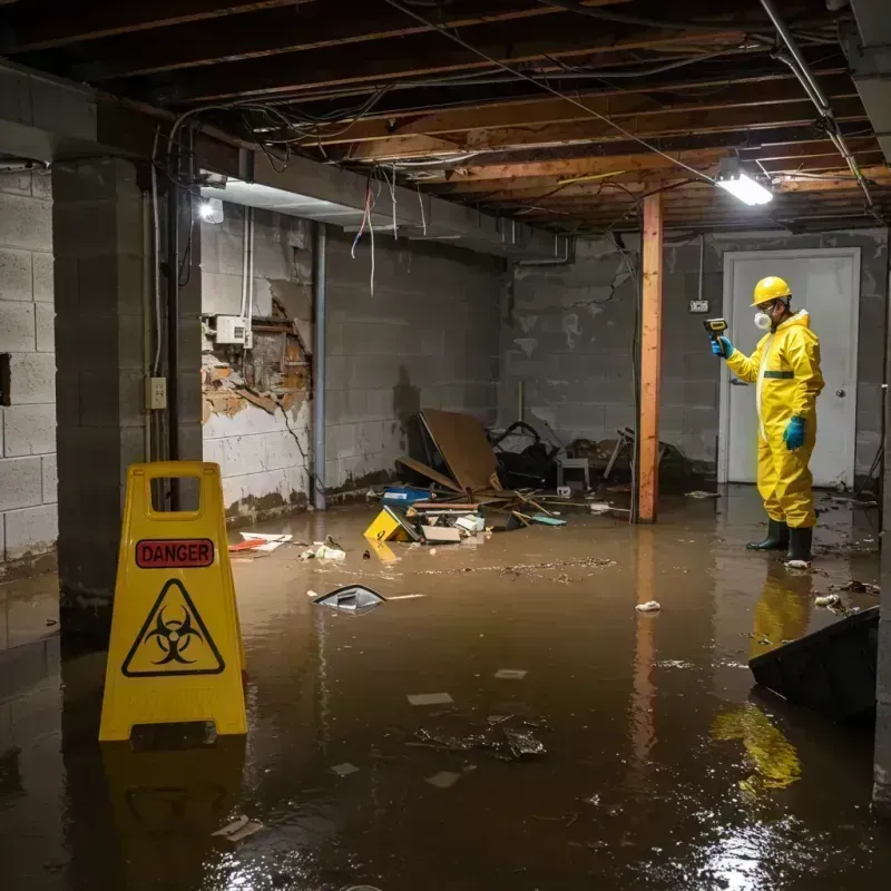 Flooded Basement Electrical Hazard in Hoisington, KS Property